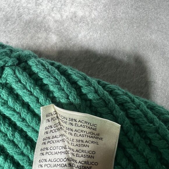 Free People Sweater Sz XL Green Alli V-Neck Heavy Knit  Mountain View Oversized - Picture 9 of 10